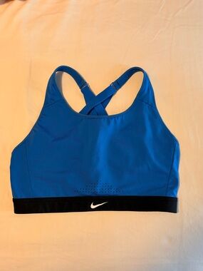 Nike Royal Blue Cross-Back Sports Bra with Black Band